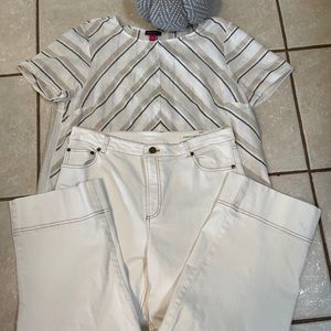 Women’ shirt and pants set Vince Camino size L shirt pants 31/12 . Very classy